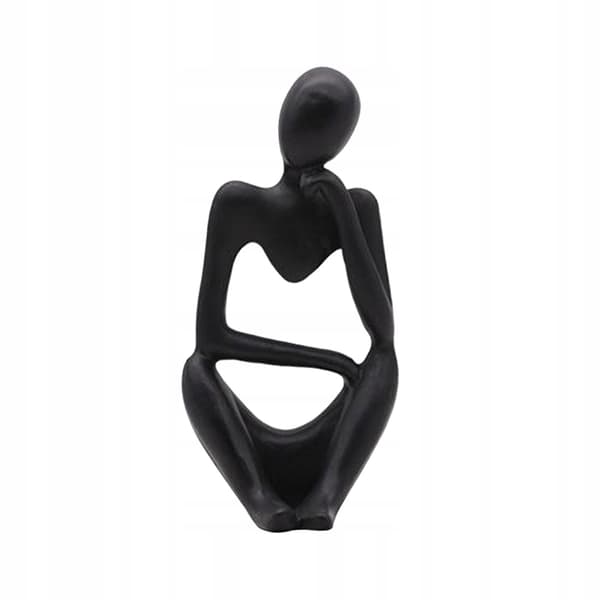 Abstract sculpture of a thinker Creative resin figurine Characters Black Left