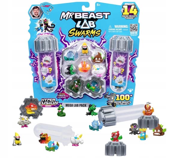 Mr Beast Lab Swarms Mega Lab 3-Pack of 14 Micro Beasts Figures (3 cm)