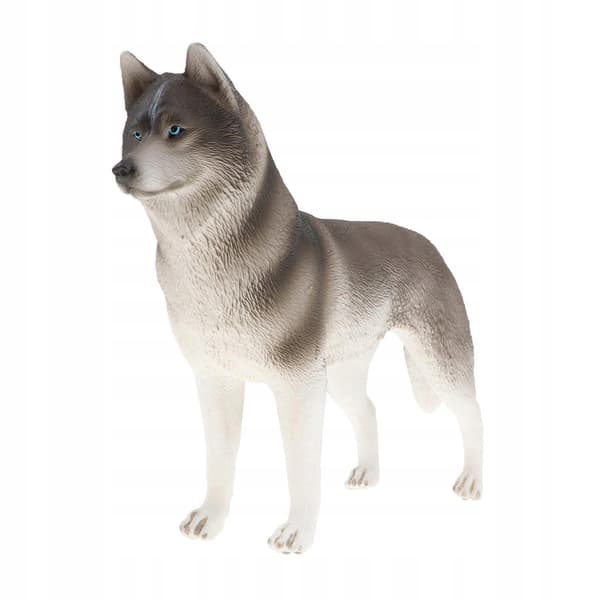 Animal Model Simulation Toy Figure Husky Figurine Home Decor Grey