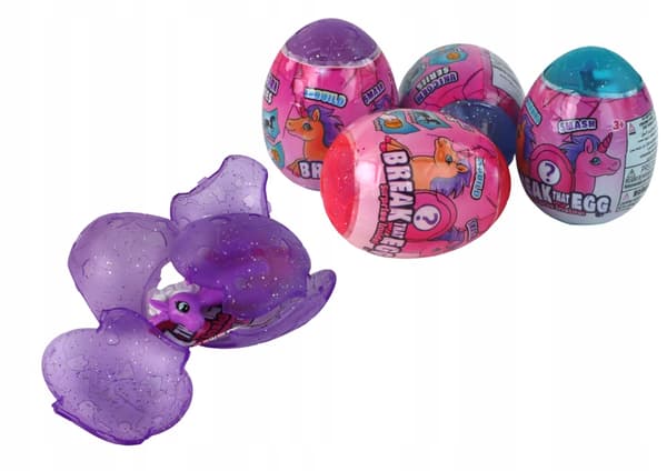 Crackable Glitter Unicorn Egg – Colourful Shell Set, 12 pieces