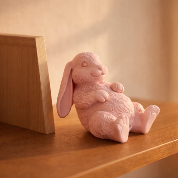 DECORATIVE FIGURINE: LONG-EARED RABBIT, SITTING, VARIOUS COLOURS
