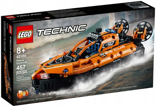 LEGO TECHNIC 42120 2-in-1 Rescue Hovercraft: Plane and Boat, 457 pieces