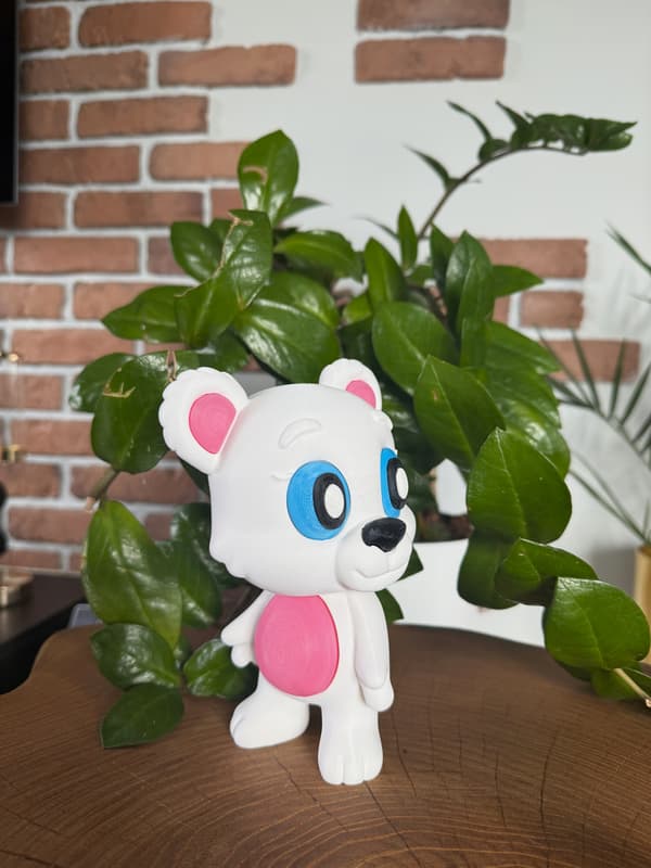 3D Teddy Bear – large decorative figurine, a cute teddy bear with a scarf | 18 cm