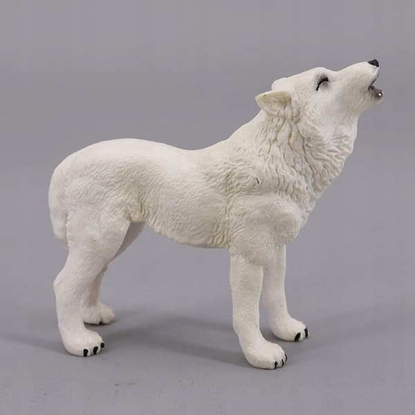 PVC wolf figurines – Forest creatures – BPA-free – Zoo – Learn to howl – white wolf