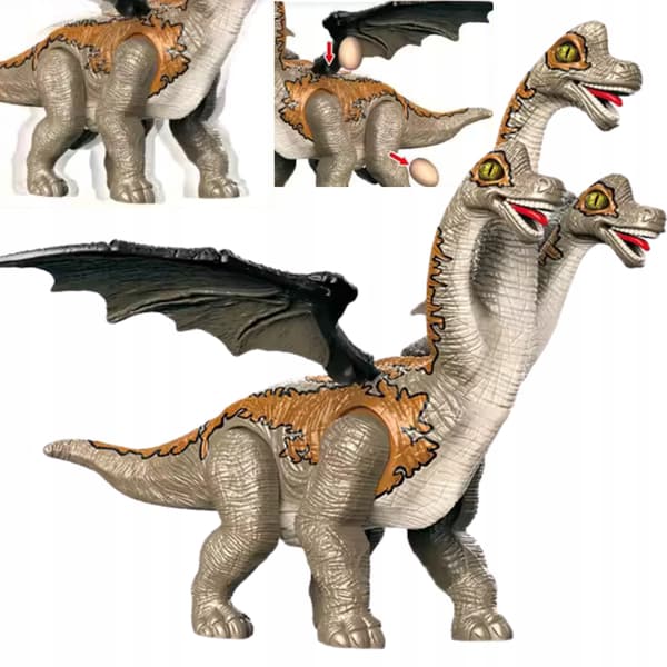 LARGE INTERACTIVE DINOSAUR: WALKS, ROARS, GLOWS, MOVES ITS HEAD AND TAIL + EGGS