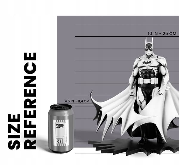 1/8 PureArts Batman Black & White PVC Figure – SDCC 2024, 27 cm