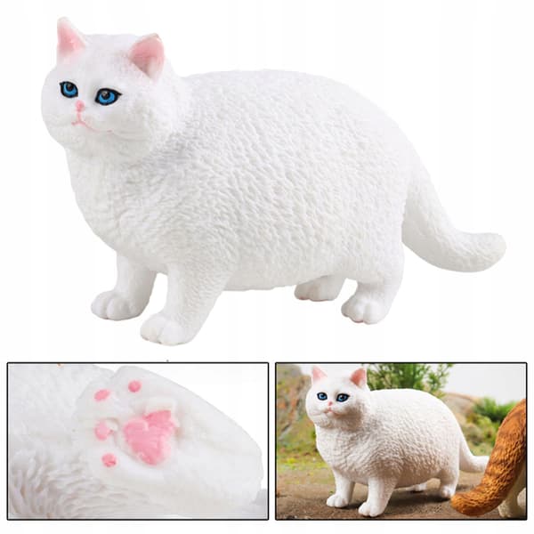 Realistic cat figurine – Educational Toys Collection: White Cat Simulation