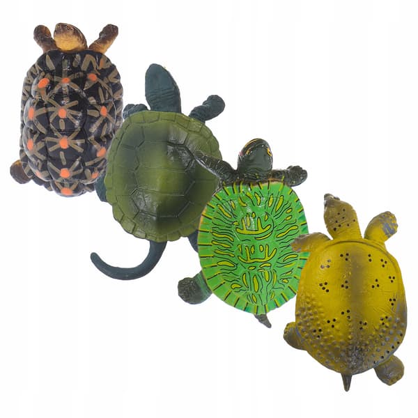 4 REALISTIC TOY TURTLE FIGURINES FOR A CHILDREN’S PARTY