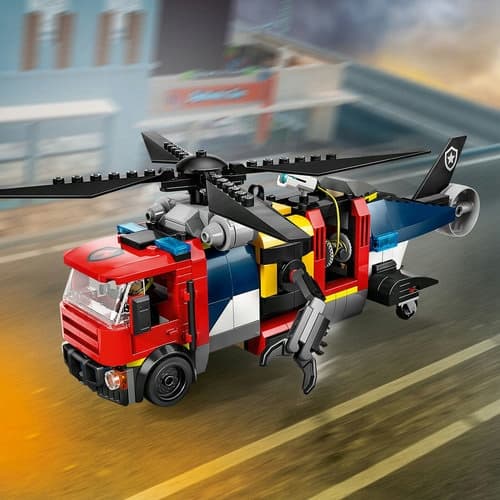 LEGO City 60462 Set featuring a Helicopter, Fire Engine and Submarine