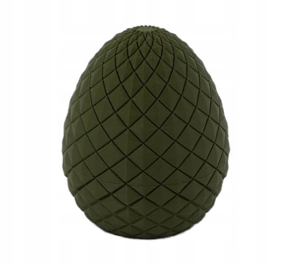 Sani figurine, Medium egg with a miniature octopus, 67 × 85 mm, Dark green