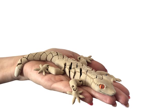 3D Eyelash Gecko – segmented figurine, movable toy, terrarium decoration