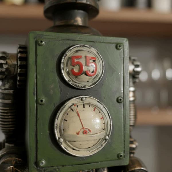 Retro robot figurine Handcrafted industrial robot decoration