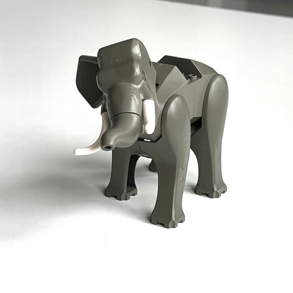 LEGO Large Elephant elephant1c01 Old Dark Grey 7414 Adventurers – incomplete