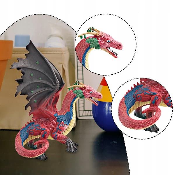Dragon Mythical Toy 6.69 PVC Model Figure Artwork - Red Mythical Creature