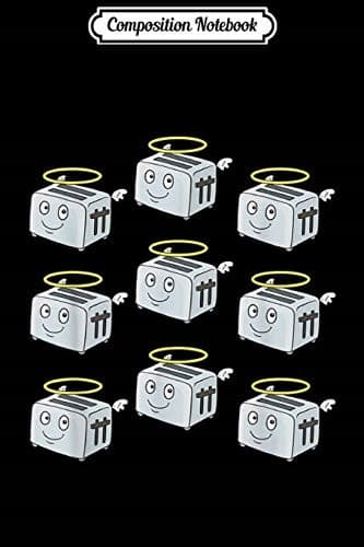 Composition Notebook: Flying Toasters – Funny Smiling Face Angel Wi