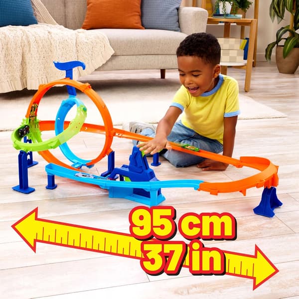 Hot Wheels Stunt Tracks Double Loop Race Track Toy
