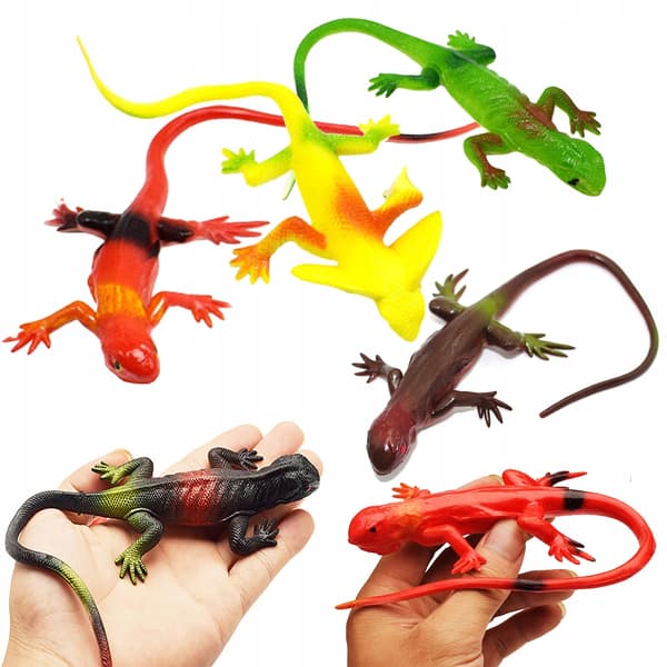 6x REALISTIC STRETCHY RUBBER LIZARD SQUASHY TOY – PRANK GIFT