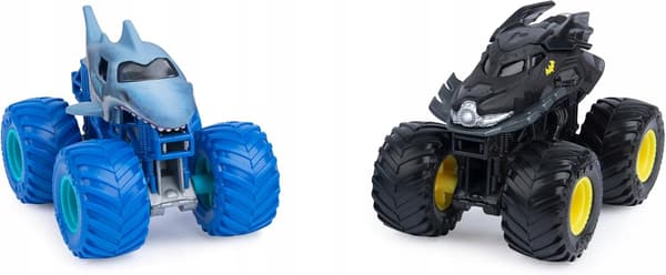 Batman Monster Jam Megalodon vs the Batmobile Monster Trucks Spin Master