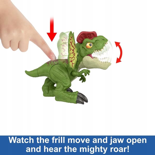 DILOPHOSAURUS 20CM FIGURINE WITH JURASSIC PROJECTILE LAUNCHER
