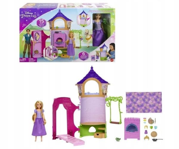 DISNEY Princess Rapunzel Set: TANGLED Tower, 15 Accessories, 3+ HMV99