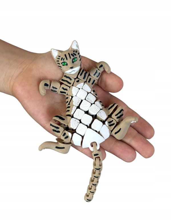 Kitten, 3D cat – movable, segmented figurine, stress-relief toy, novelty item