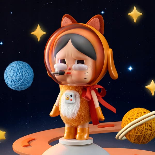 CRYBABY Space Cat figurine – Orange