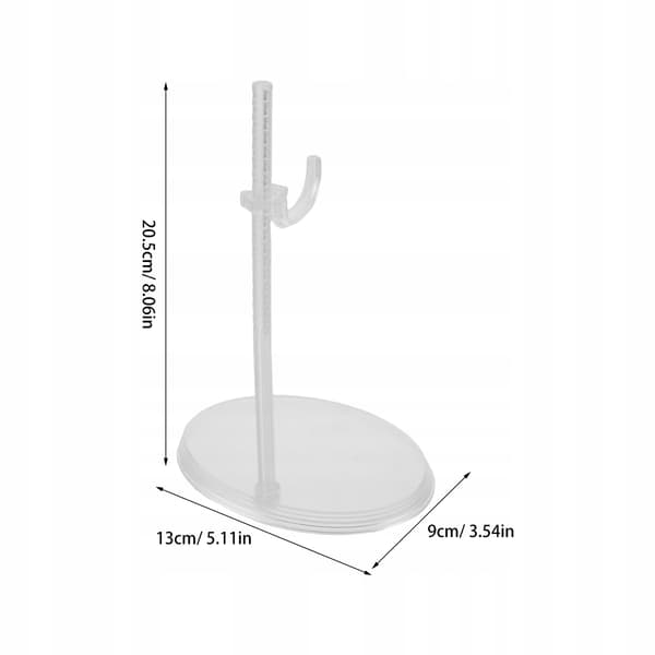 Set of 2 plastic model stands for 1/6 scale models, height-adjustable