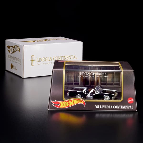 Hot Wheels RLC in a display case 61 Lincoln Continental in a display case