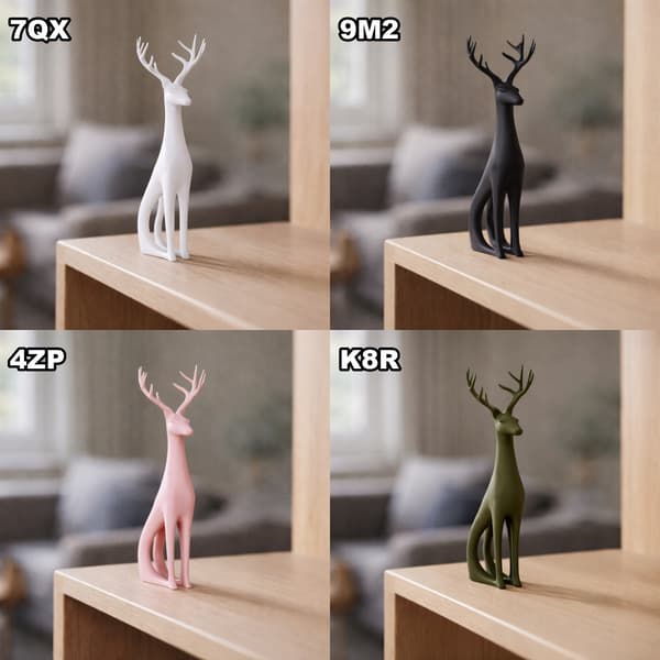 DECORATIVE FIGURINE: STANDING DEER, OPENWORK DESIGN ON A BASE – MANY COLOURS