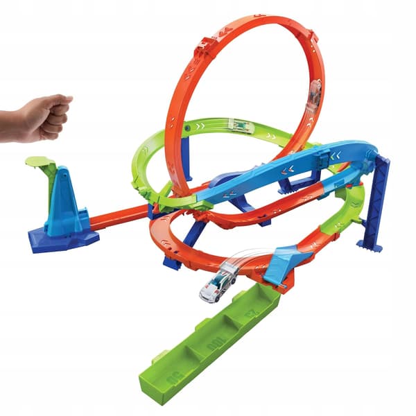 Hot Wheels 2-in-1 Twisted Tornado Set with a car