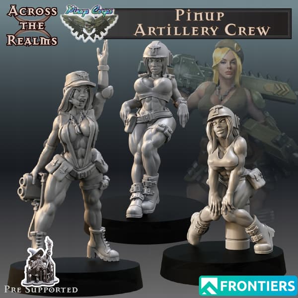 Pinup Artillery Crew x3 Across the Realms