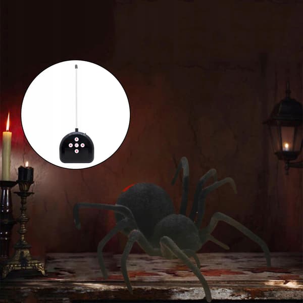 Remote control Scary, terrifying soft plush infrared spider Halloween gift D