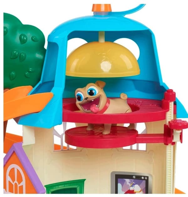 BINGO AND ROLLY'S TWO-STOREY PLAYHOUSE WITH 2 MOVABLE FIGURES AND INTERACTIVE FEATURES