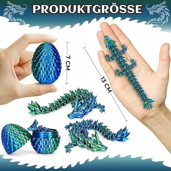 4 x 3D-printed Crystal Dragons