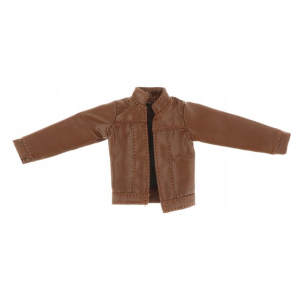 Mini Faux Leather Biker Shacket, Open Front, Long Sleeve, coffee
