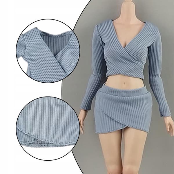 1:6 Scale Basic Crop Top Costume, Women’s Figure, blue