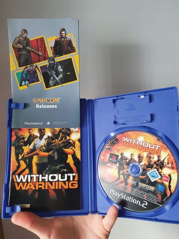 WITHOUT WARNING PS2 SET OF 3xA, CONDITION: VERY GOOD+