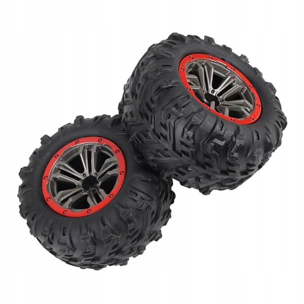 RC car tyres, 2 pcs. Rubber tyres, Hubs: 10 Remote-controlled car