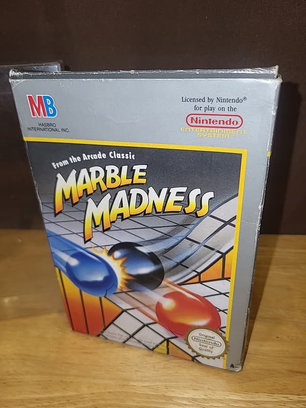 MARBLE MADNESS – NINTENDO NES PAL COMPLETE SET + PROTECTOR