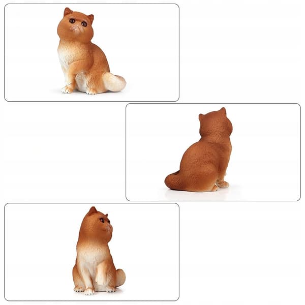 YELLOW PLASTIC CAT FIGURINE – HOME DECORATION