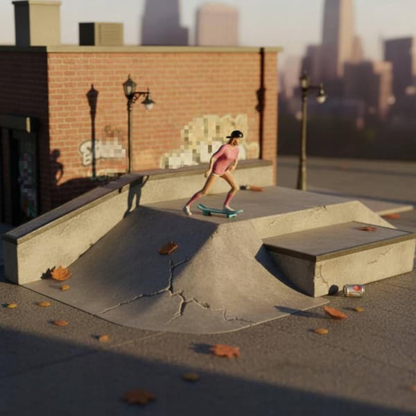 1/64-scale skateboarder figurine, Dynamic Pose 1:64 Blue Skate Boy