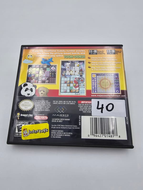 TOON DOKU GAME FOR THE NINTENDO DS