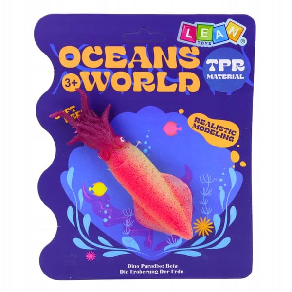 Rubber Squid Figurine – Stretchable, Realistic Sea Creature, 14 cm