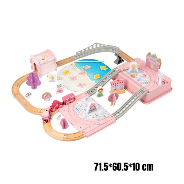 Princess Train Playset: Elevated Bridge – Wooden Train Track Set – Ingenious