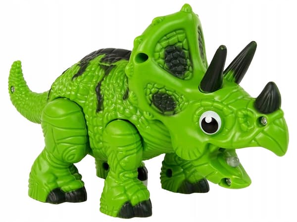 Interactive Triceratops Dinosaur – Steam-powered, Sound Effects, Green