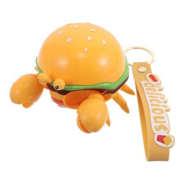 COLOURFUL KEYRING THAT TRANSFORMS A HAMBURGER INTO A CRAB – PERFECT AS A GIFT