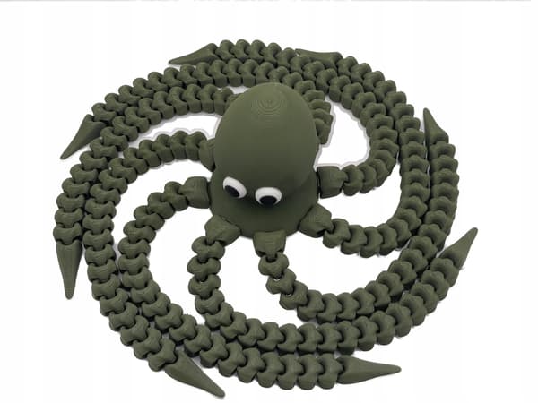 3D moving octopus – bottle figurine, green, 17 cm tentacles