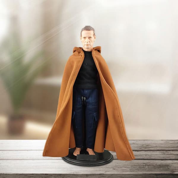 Miniature 1:6 scale hooded top – Cloak Long Cape Casual Solid Colour Coffee