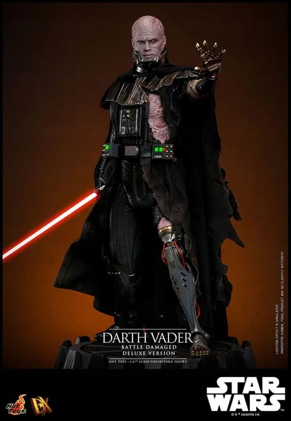 Darth Vader Battle-Damaged Star Wars Deluxe Version 1/6 Scale Figure, 35 cm