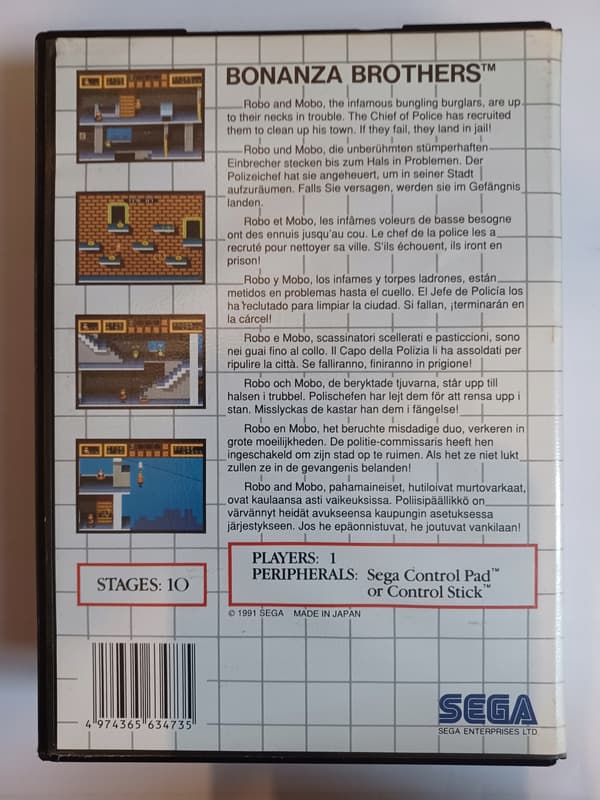 Bonanza Bros, Sega Master System